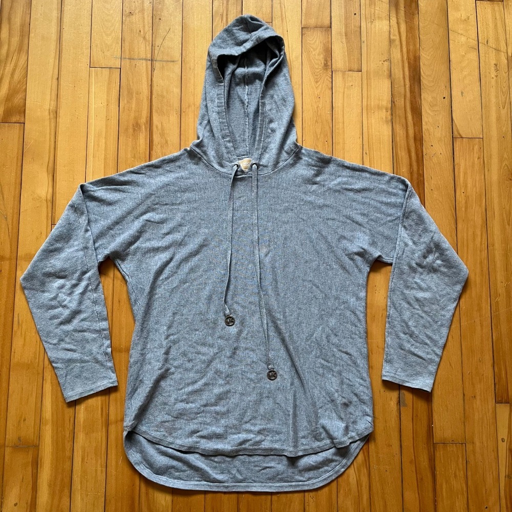Michael Kors Womens Gray Hoodie Lightweight Pullover Casual Size S